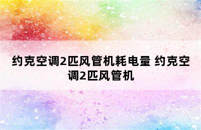 约克空调2匹风管机耗电量 约克空调2匹风管机